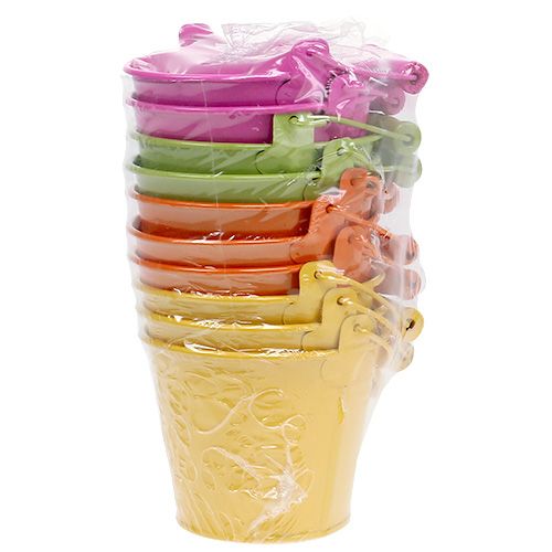 Article Seau décoratif coloré Ø10cm H8cm 10 pcs