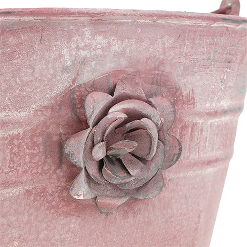 Floristik24 Seau décoratif rose L17.5cm H14cm