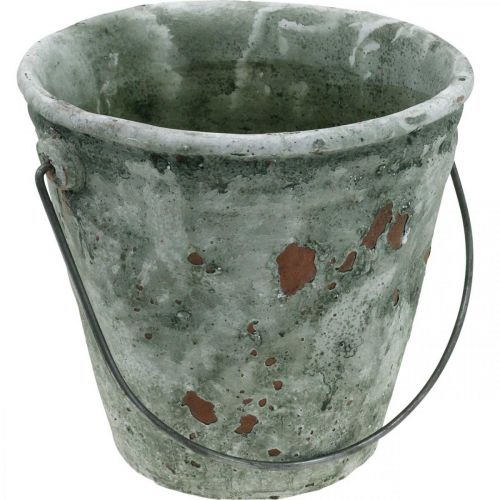 Article Seau décoratif, pot de fleurs, seau en céramique aspect antique Ø19,5cm H19cm