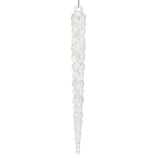 Floristik24 Glaçons décoratifs à suspendre hiver paillettes claires 14cm 4pcs