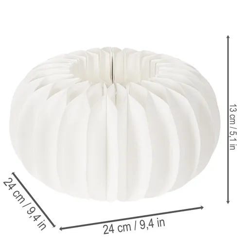Anneaux en papier alvéolé en forme de citrouille, ronds, de grande taille (24 cm), pour fleurs séchées et décorations d'automne (lot de 4). | Floristik24.be