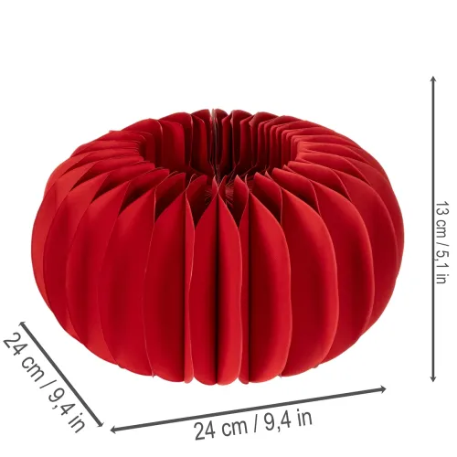 Décoration de table moderne ronde en papier alvéolé, citrouille, 24 cm, lot de 4 | Floristik24.be