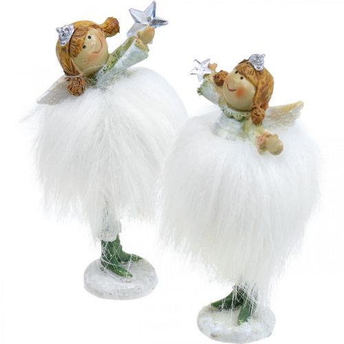 Floristik24 Déco ange ange de Noël figure d&#39;ange avec étoile H12cm 2pcs