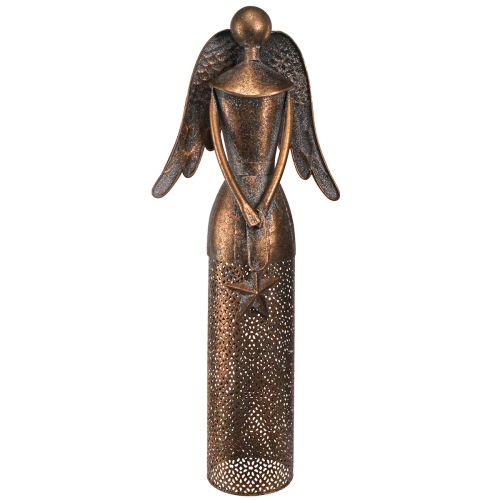 Floristik24 Ange décoratif avec étoile métal Noël bronze H52cm