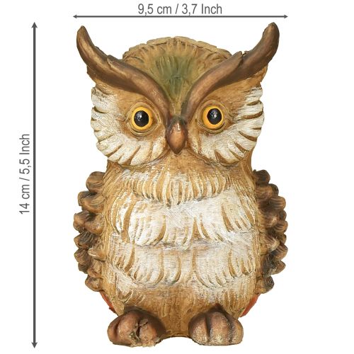 Article Hibou décoratif figurine décorative peinte à la main décoration d&#39;automne polyrésine H14cm
