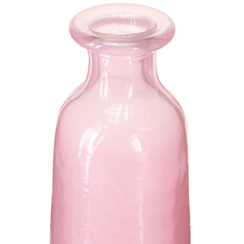 Article Vase décoratif bouteille en verre rose rustique Ø6cm H24cm