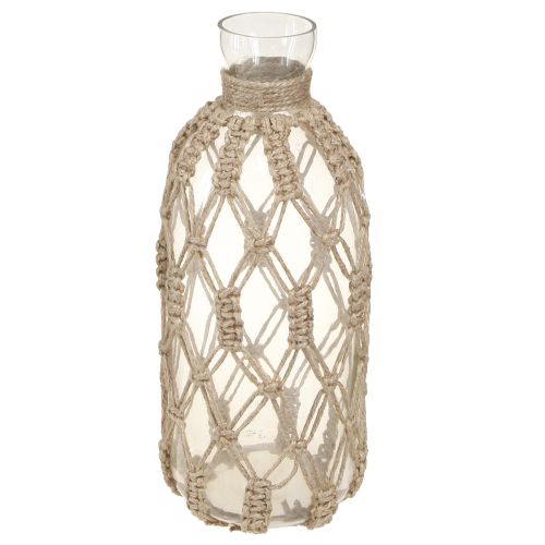 Article Vase bouteille décoratif en verre macramé Ø10cm H27cm