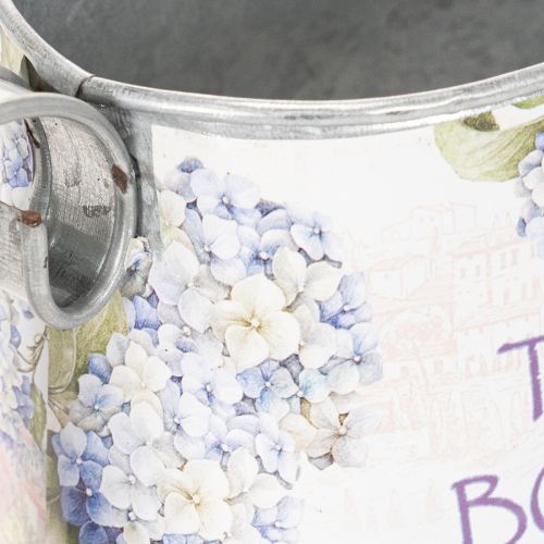 Arrosoir décoratif en métal, motif hortensia vintage, 30 x 11 x 14,5 cm | Floristik24.be
