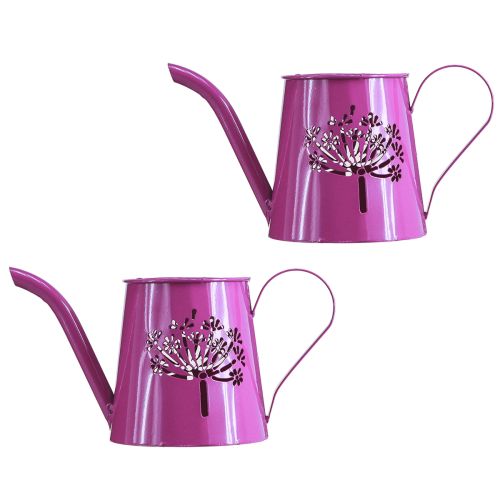 Article Arrosoir décoratif pichet métal pissenlit violet H12cm 2pcs