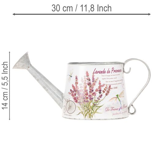 Arrosoir décoratif en métal, lavande, style rétro jardin, 30 × 11 × 14,5 cm | Floristik24.be