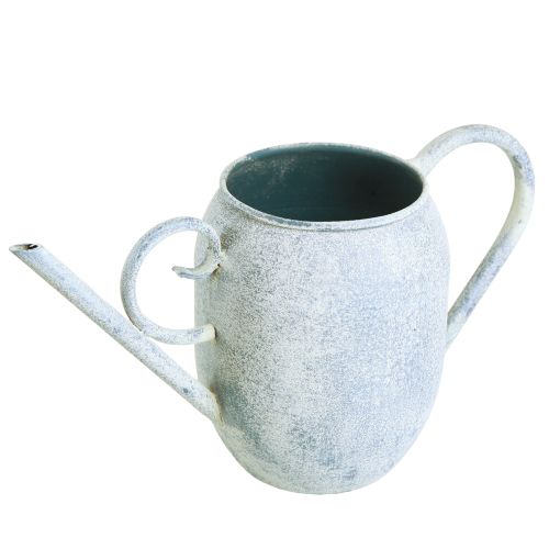 Floristik24 Arrosoir décoratif en métal blanc bleu 32cmx11cmx18cm