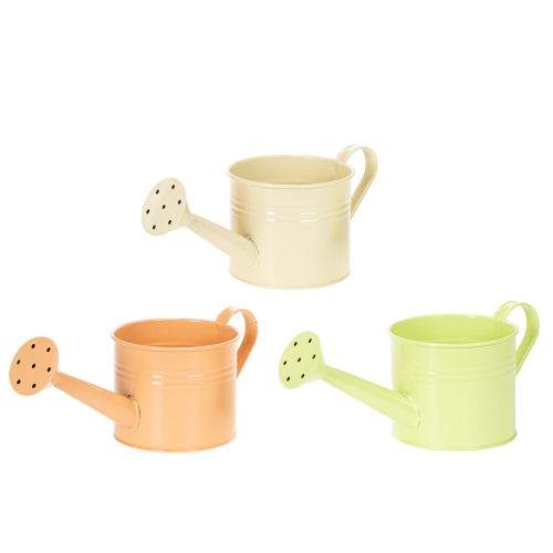 Ensemble d'arrosoirs décoratifs aux tons pastel saumon, vert et jaune-vert - pot en métal Ø11 cm H10 cm, 8 pièces acheter | Floristik24.be