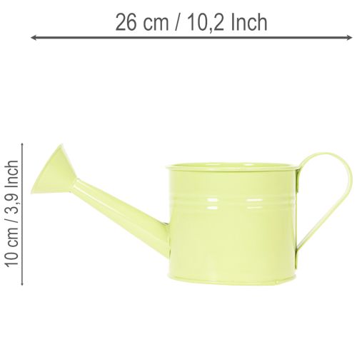 Ensemble d'arrosoirs décoratifs aux tons pastel saumon, vert et jaune-vert - pot en métal Ø11 cm H10 cm, 8 pièces | Floristik24.be