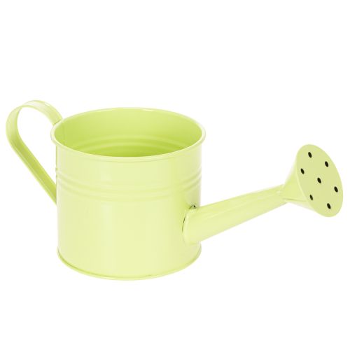 Ensemble d'arrosoirs décoratifs aux tons pastel saumon, vert et jaune-vert - pot en métal Ø11 cm H10 cm, 8 pièces | Floristik24.be