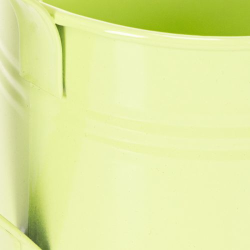 Ensemble d'arrosoirs décoratifs aux tons pastel saumon, vert et jaune-vert - pot en métal Ø11 cm H10 cm, 8 pièces | Floristik24.be