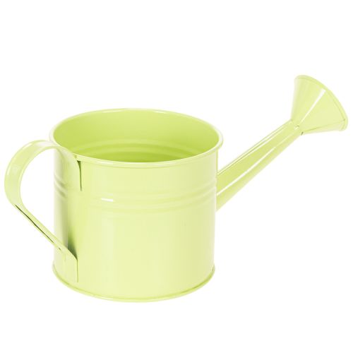 Ensemble d'arrosoirs décoratifs aux tons pastel saumon, vert et jaune-vert - pot en métal Ø11 cm H10 cm, 8 pièces | Floristik24.be