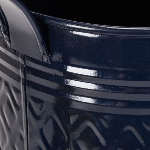 Arrosoir décoratif vintage en métal à damier bleu et or, design rétro, pour l'intérieur, le jardin ou le balcon, 65 cm | Floristik24.be