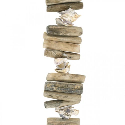 Article Déco guirlande coquillages et bois flotté 90cm