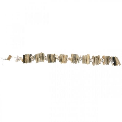 Article Déco guirlande coquillages et bois flotté 90cm