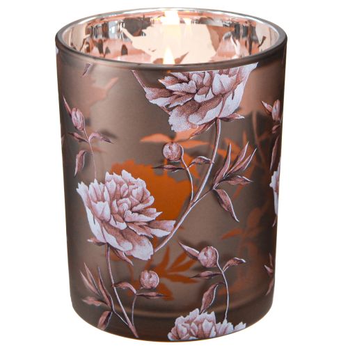 Floristik24 Oeillets de lanterne décoratifs en verre marron argenté H12,5cm 2 pcs