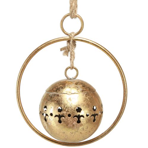 Floristik24 Cloche décorative cloche dorée à suspendre décoration métal naturel Ø14cm