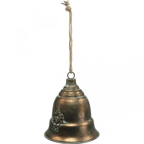 Floristik24 Cloche décorative, cloche en métal, cloche dorée à suspendre Ø20,5cm H24cm