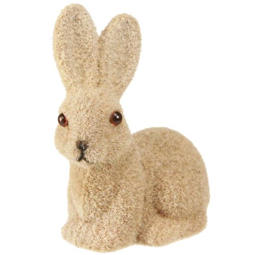Floristik24 Lapins de Pâques décoratifs floqués assis – 2e choix – Printemps 10 cm 6 pièces