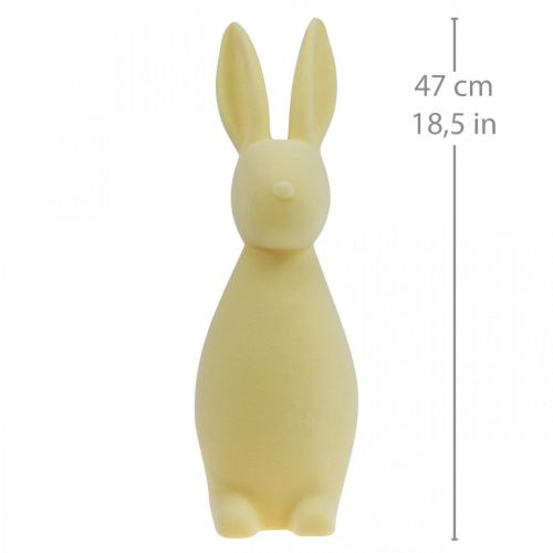 Floristik24 Déco Lapin Déco Lapin de Pâques Floqué Jaune H47cm