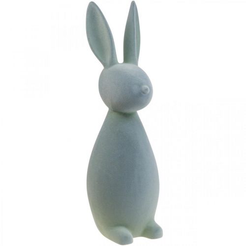 Floristik24 Déco Lapin Déco Lapin de Pâques Floqué Gris-Vert H69cm