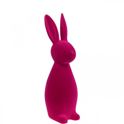 Floristik24 Déco Lapin Rose Déco Lapin de Pâques Floqué H47cm