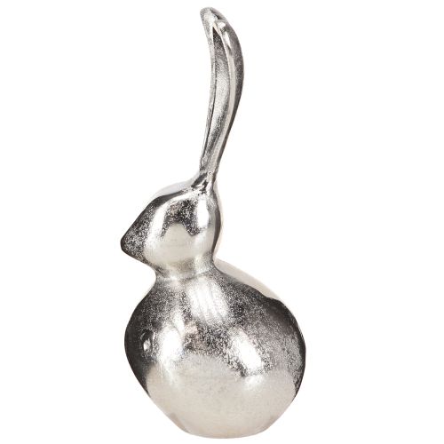 Article Lapin Décoratif en Métal Pâques en Argent Rond Ø12cm H25cm