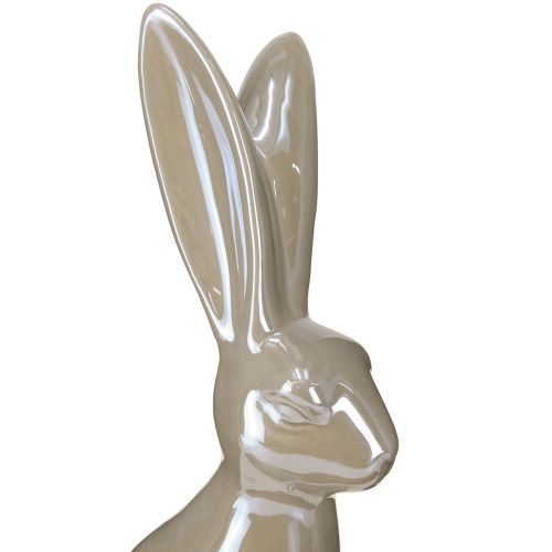 Floristik24 Lapin décoratif en beige émaillé assis Pâques 10x14x37cm