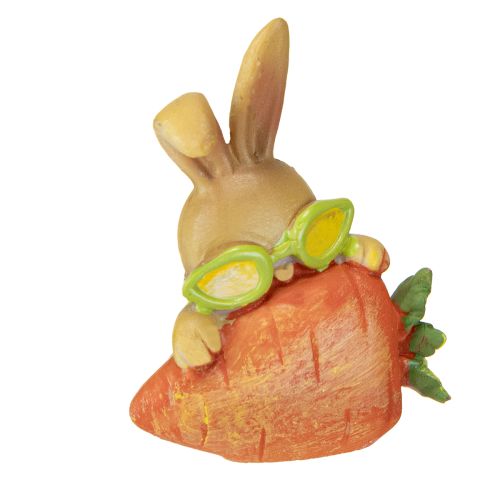 Lapin décoratif avec carotte Figurines de décoration de lapin de Pâques H5,5 cm 6 pièces