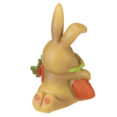 Article Lapin décoratif avec carotte Figurines de décoration de lapin de Pâques H5,5 cm 6 pièces