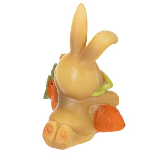 Article Lapin décoratif avec carotte, figurines de Pâques, 6 cm, lot de 3