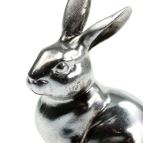 Floristik24 Lapin décoratif argent 15cm 2pcs