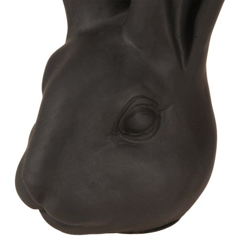 Floristik24 Décoration Tête de Lapin Décoration de Pâques Noir Mat Polyrésine 26cm