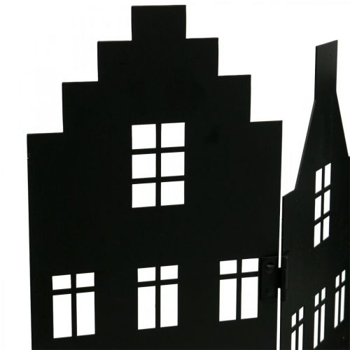 Floristik24 Décoration de Noël silhouette de ville en métal noir 74×36cm