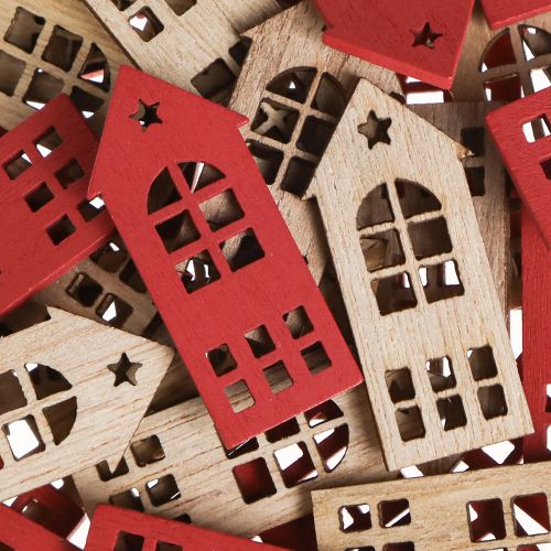 Article Décoration de maison décorative en bois rouge naturel 2×4,5 cm 72 pcs