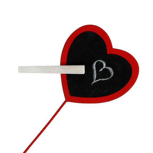 Floristik24 Tableau en forme d’un cœur rouge 9cm x 9cm 12P