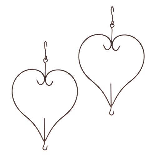 Floristik24 Coeur décoratif à suspendre en métal marron foncé H38cm 2pcs