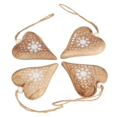 Article Coeurs décoratifs à suspendre pour décorations de sapin de Noël en bois 6 cm 8 pcs