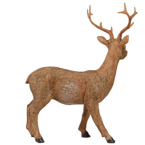 Article Cerf décoratif marron aspect bois 19x8,5x22,5cm 2 pièces