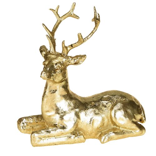 Floristik24 Figurine décorative de renne couché en or 10,5 × 7 × 11,5 cm 2 pièces