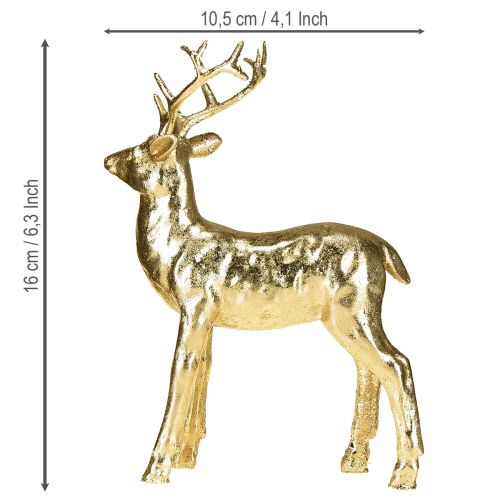 Article Figurine décorative de renne debout en or 10,5 × 4,5 × 16 cm 2 pièces