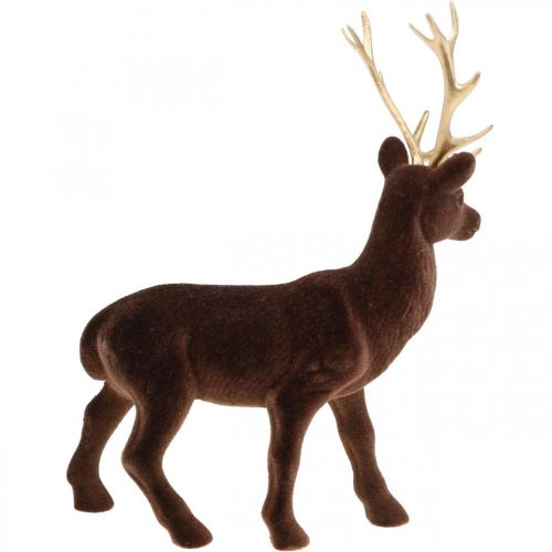 Article Décoration de Noël renne brun doré décoratif cerf debout 27cm