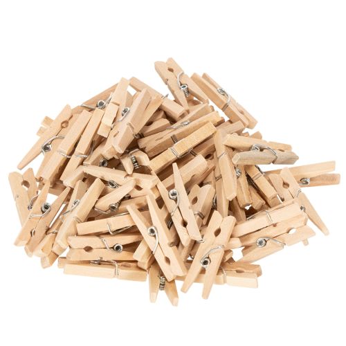 Floristik24 Pinces à linge décoratives en bois, 3 cm, naturel, lot de 72
