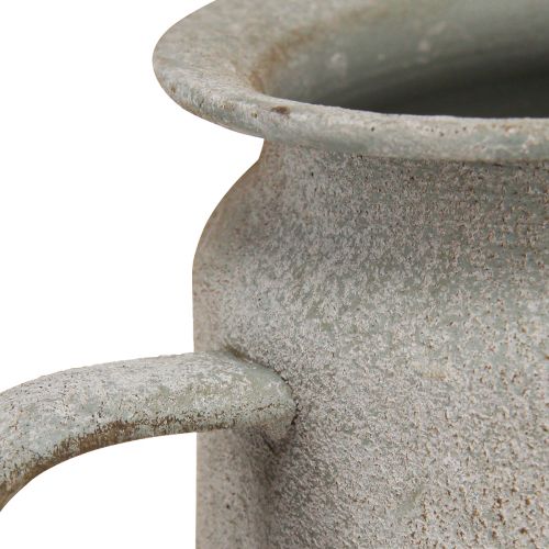 Article Pot décoratif théière vintage en métal gris 24×14×14cm