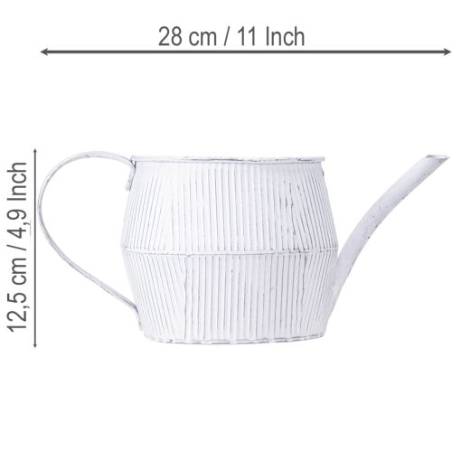 Article Pichet décoratif en métal blanc vintage 28cmx13cmx12,5cm