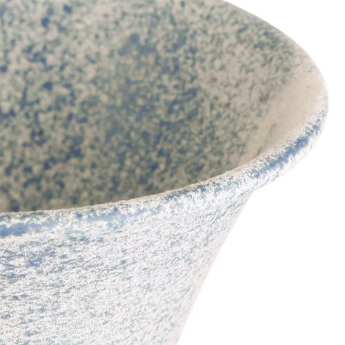 Article Calice Décoratif Métal Antique en Blanc Bleu Ø11cm H17.5cm